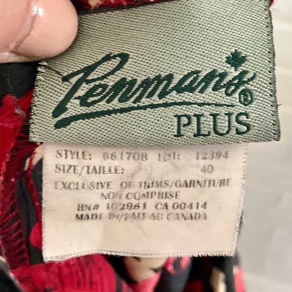 Vintage 90s Maxi skirt Black/red/cream floral Column Pull-on Dark romantic XL - Picture 7 of 8